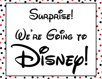 Disney World Surprise Announcement Sign with Countdown and Fake "Ticket" Boarding Pass (9 pgs)