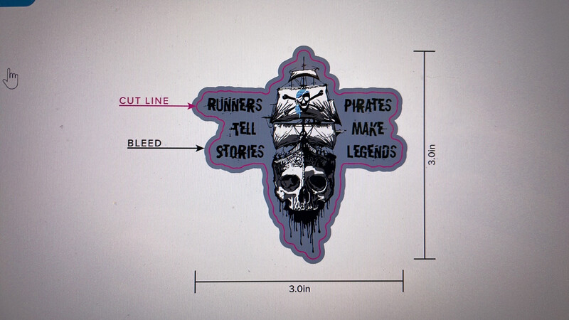 2x3 runFIT Pirate Vinyl Waterproof Sticker