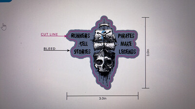 2x3 runFIT Pirate Vinyl Waterproof Sticker