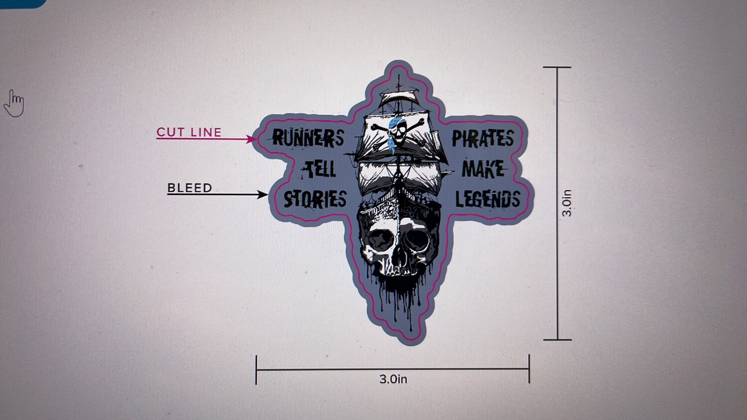2x3 runFIT Pirate Vinyl Waterproof Sticker
