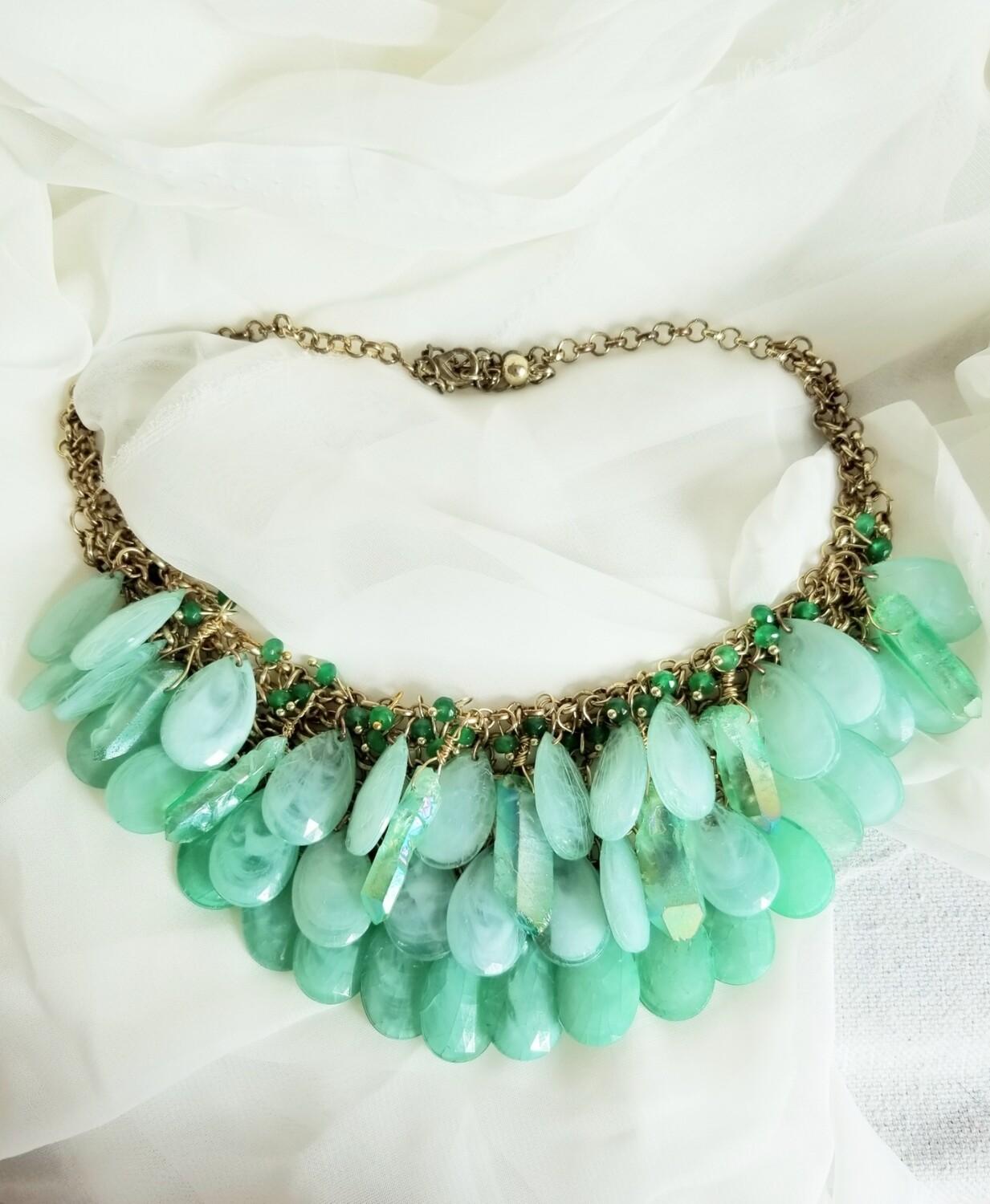 Mermaid Shimmer Bib Necklace