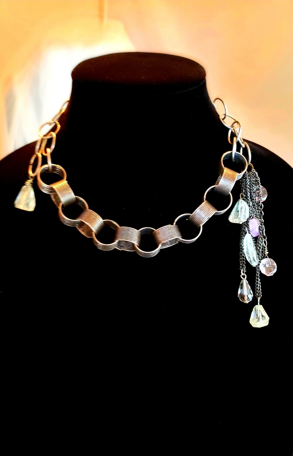 Steel  &amp; Stone Dangle