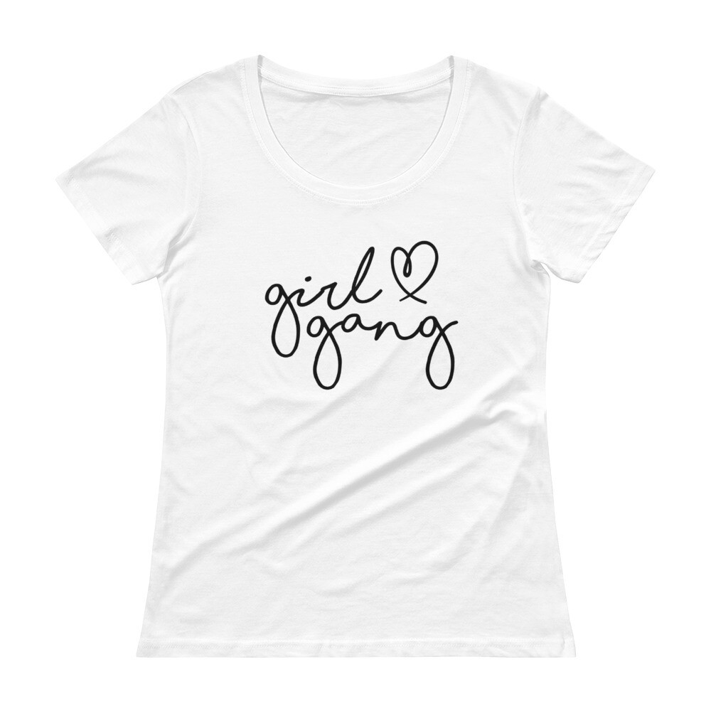 Girl Gang Ladies&#39; Scoopneck T-Shirt, Color: White, Size: XS