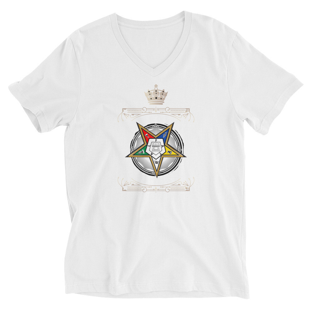 Queen OES V-Neck Shirt, Color: White, Size: XS