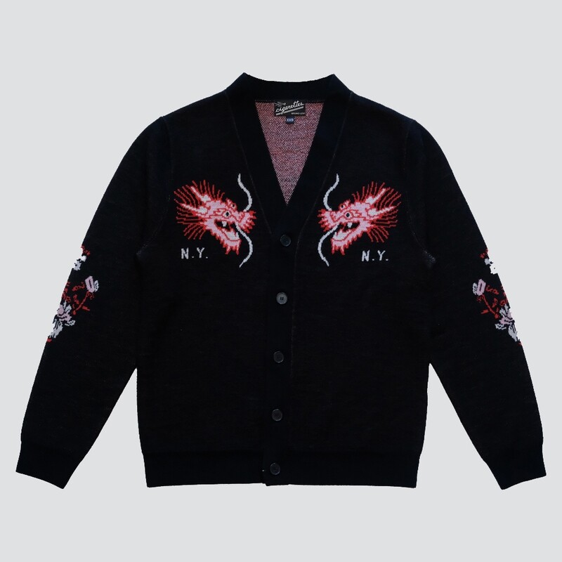 BLACK DRAGON OVERSIZED SOUVENIR CARDIGAN // PRE-ORDER