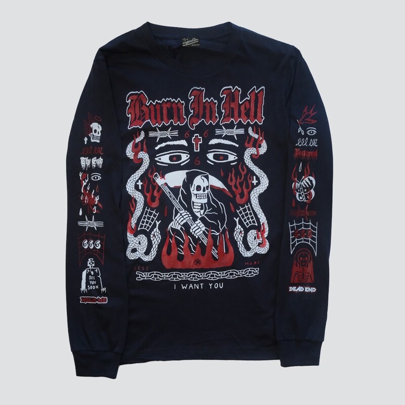 BLACK BURN IN HELL - LONG SLEEVE T-SHIRT