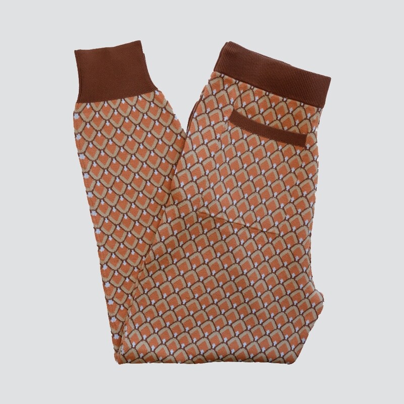 BROWN OVERSIZED SNAKE SCALE JOGGERS // PRE-ORDER