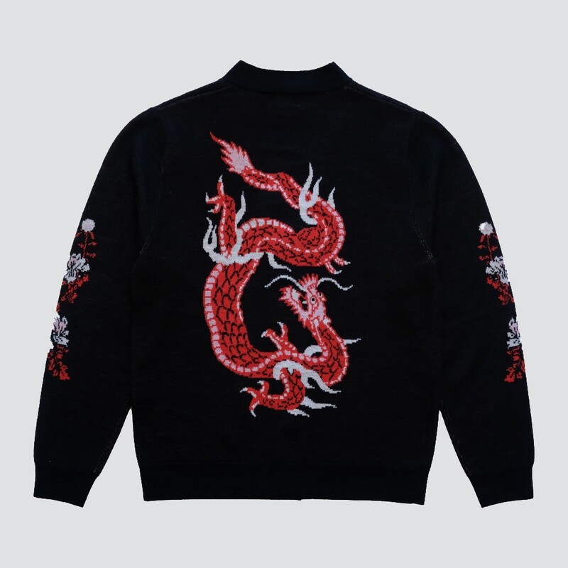 BLACK DRAGON OVERSIZED SOUVENIR CARDIGAN // PRE-ORDER