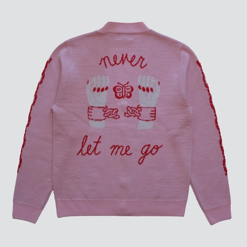 PINK NEVER LET ME GO OVERSIZED SOUVENIR CARDIGAN // PRE-ORDER