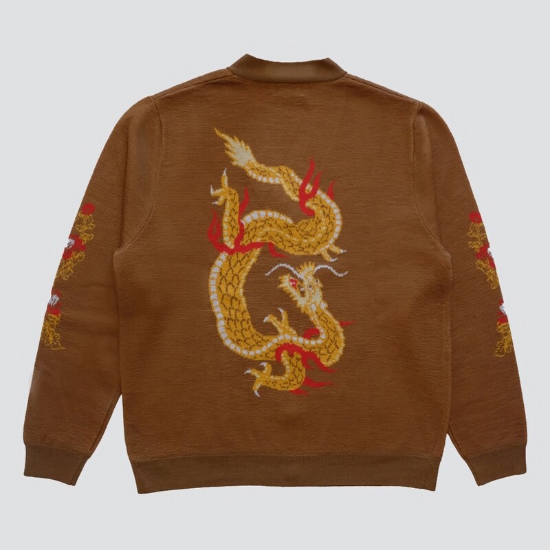 BROWN DRAGON OVERSIZED SOUVENIR CARDIGAN // PRE-ORDER