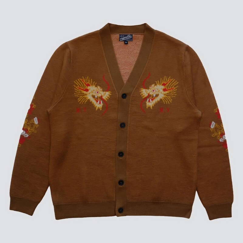 BROWN DRAGON OVERSIZED SOUVENIR CARDIGAN // PRE-ORDER