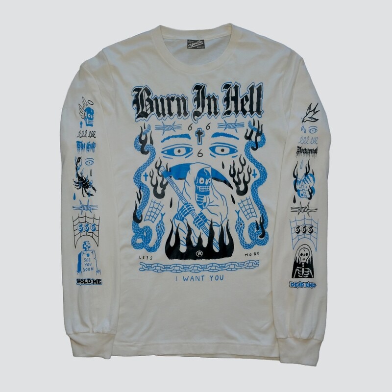 BLUE BURN IN HELL - LONG SLEEVE T-SHIRT