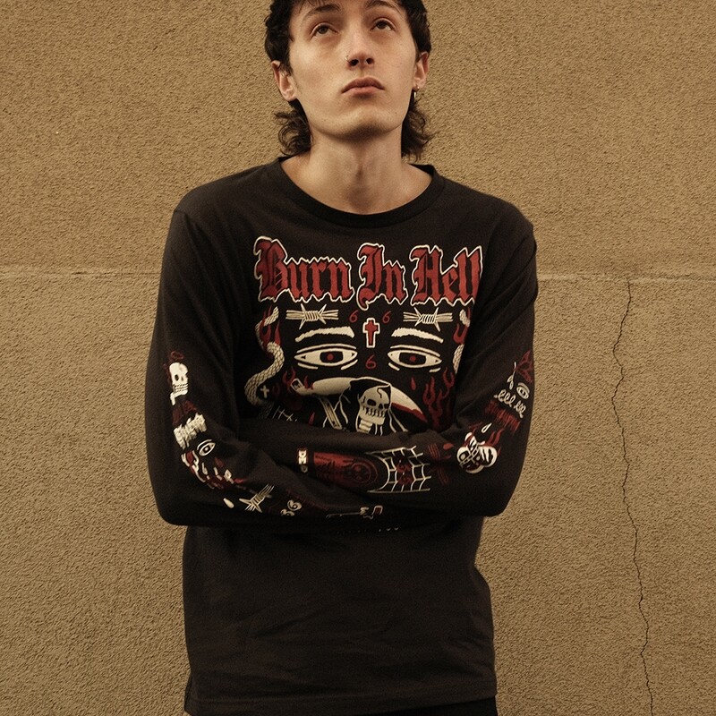 BLACK BURN IN HELL - LONG SLEEVE T-SHIRT