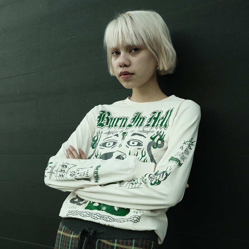 GREEN BURN IN HELL - LONG SLEEVE T-SHIRT