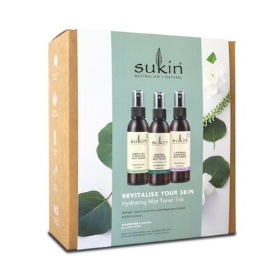 Sukin Revitalise Your Skin Hydrating Mist Toner Trio