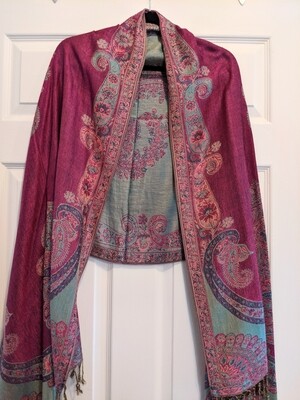 Pashmina - Pink and Turquoise