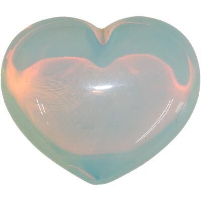 Gemstone Puffed Heart - Opalite 1.5&quot;