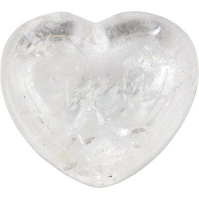 Gemstone Puffed Heart - Clear Quartz 1.5&quot;