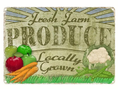 Metal Sign - Fresh Farm Produce