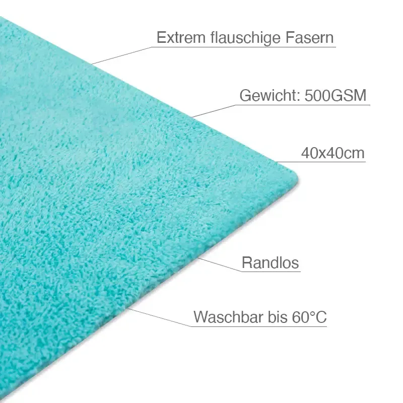 PEPPER MINT MIKROFASERTUCH ULTRASOFT RANDLOS 40X40CM 500GSM