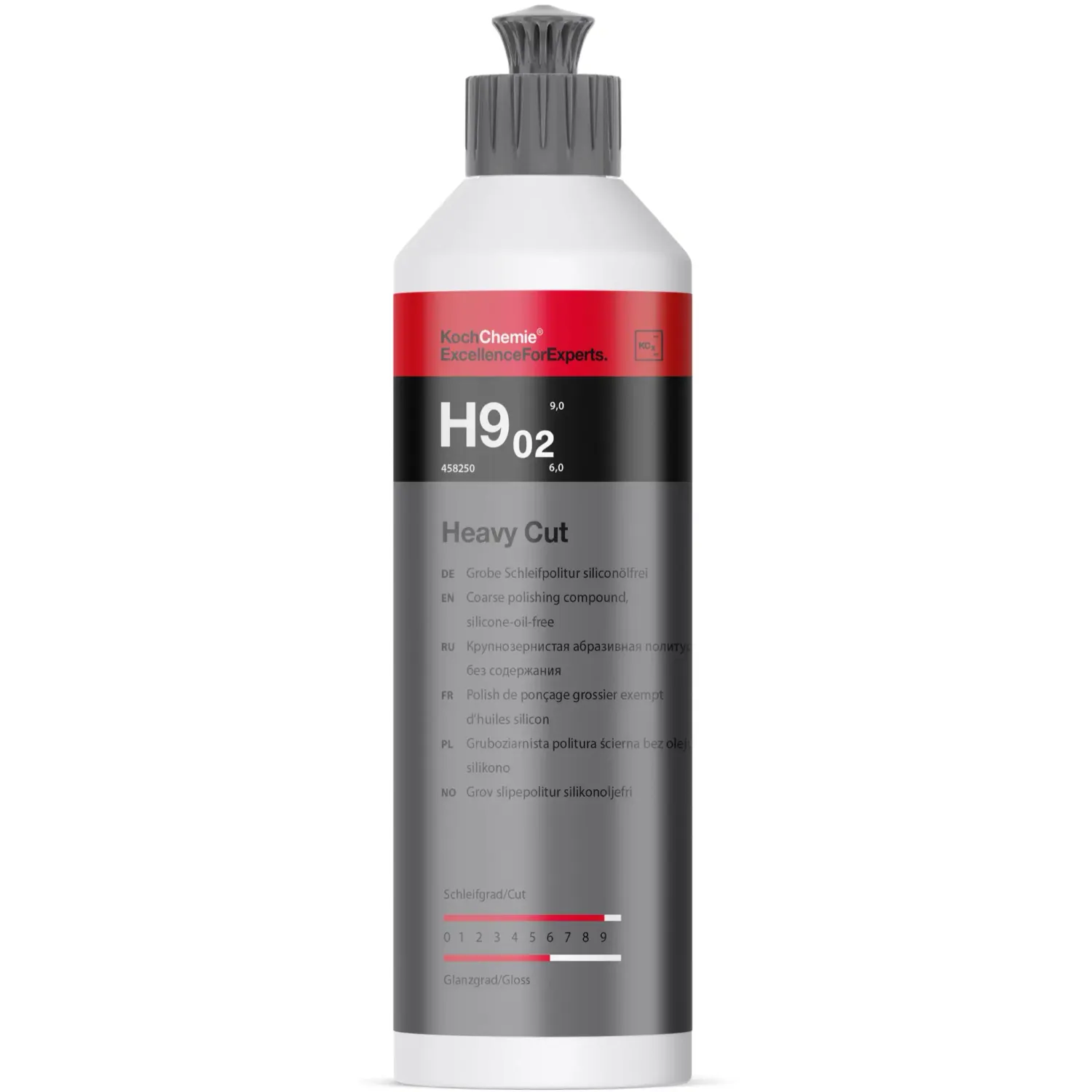 Heavy Cut H9.02 - Grobe Schleifpolitur siliconölfrei Heavy Cut H9.02 - Grobe Schleifpolitur siliconölfrei, Größe: 250ml Flasche