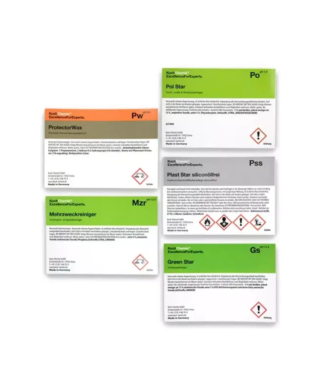 Koch Chemie Etikett für Leerflasche - verschiedene Ausführungen