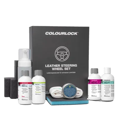 COLOURLOCK Leather Steering Wheel Set - Lederreperaturset für schwarze Lenkräder