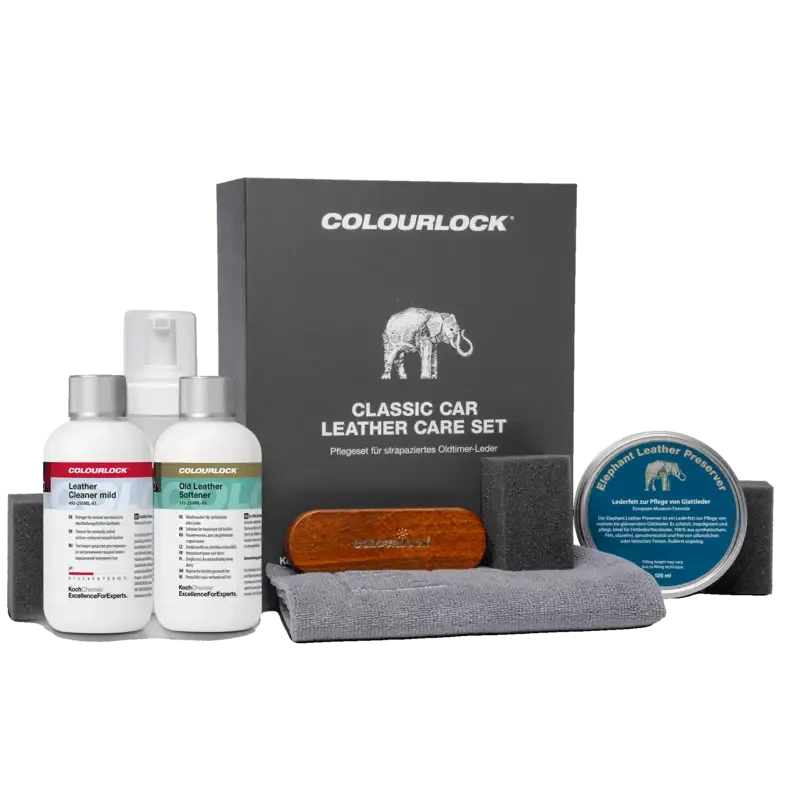 COLOURLOCK Classic Car Leather Care Set - Pflegeset für strapaziertes Oldtimer Leder