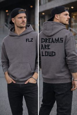 HOODIE "DREAMS ARE LOUD" GRAU