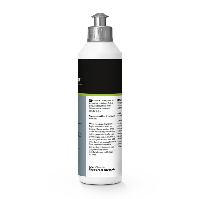 THE FINISHER WaxPolish 250ml — Wachspolitur zur Versiegelung von Gelcoats. Poliert, pflegt, veredelt und konserviert leicht verwitterte Rumpf- und Deckoberflächen.