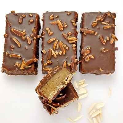 Toffee-Mandel Riegel vegan glutenfrei ohne zucker