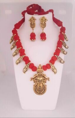 woven bead necklace set