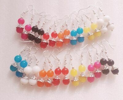 Sreevee handmade glass bead hook earring combo set for Girls and Women