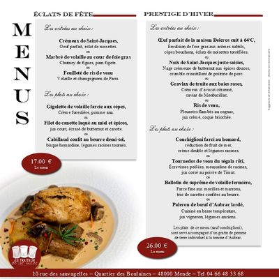 MENU &quot;ÉCLATS DE FÊTE&quot;