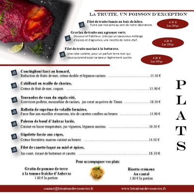 LES PLATS &amp; ACCOMPAGNEMENTS