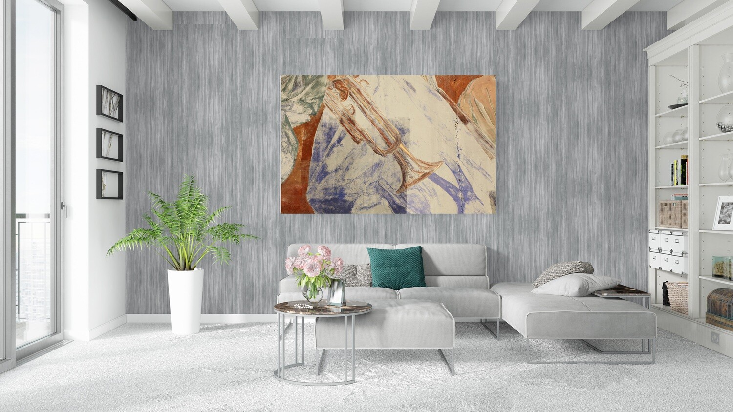 HAPPY TRUMPETS (49&quot;x33&quot;)