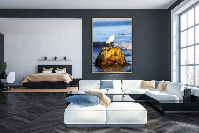 SNOWY MALIBU EGRET (24&quot; X 36&quot;)