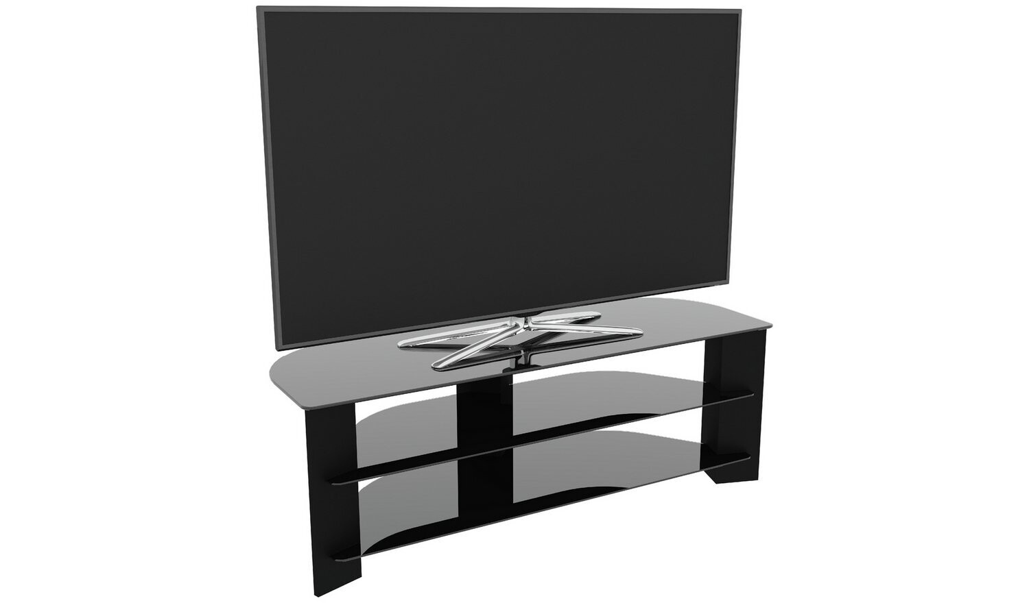 AVF Wood Effect Up To 65 Inch TV Corner Stand Black 