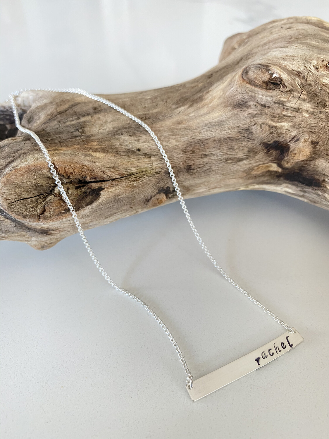 Sterling Silver Name Plate Necklace