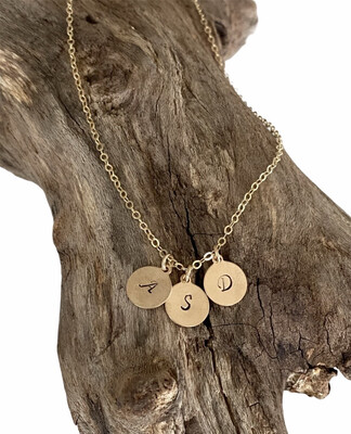 14k Gold Filled Stamped Initial Necklace 