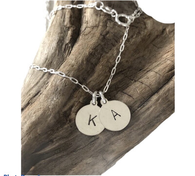 Sterling Silver Stamped Initial Necklace