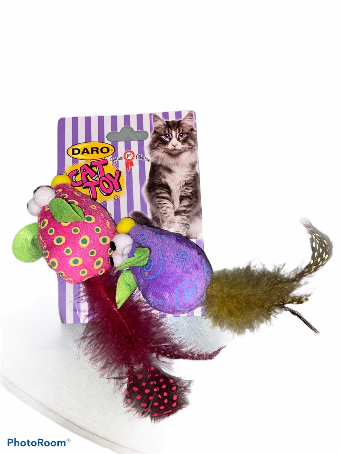 Cat Toy 2 Mice w/feather