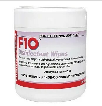 F10 Disinfectant Wipes Pot of 100 Wipes