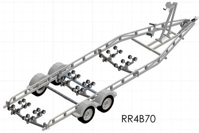Rapide twin axle roller trailer R4B70 Gross weight 2600 kg 7m