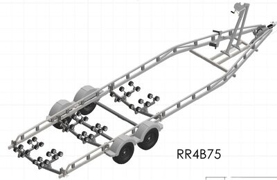 Rapide twin axle roller trailer R4B75 Gross weight 3500 kg 7.5m