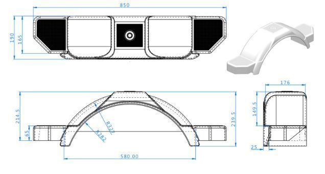 Rapide 10 inch mudguard