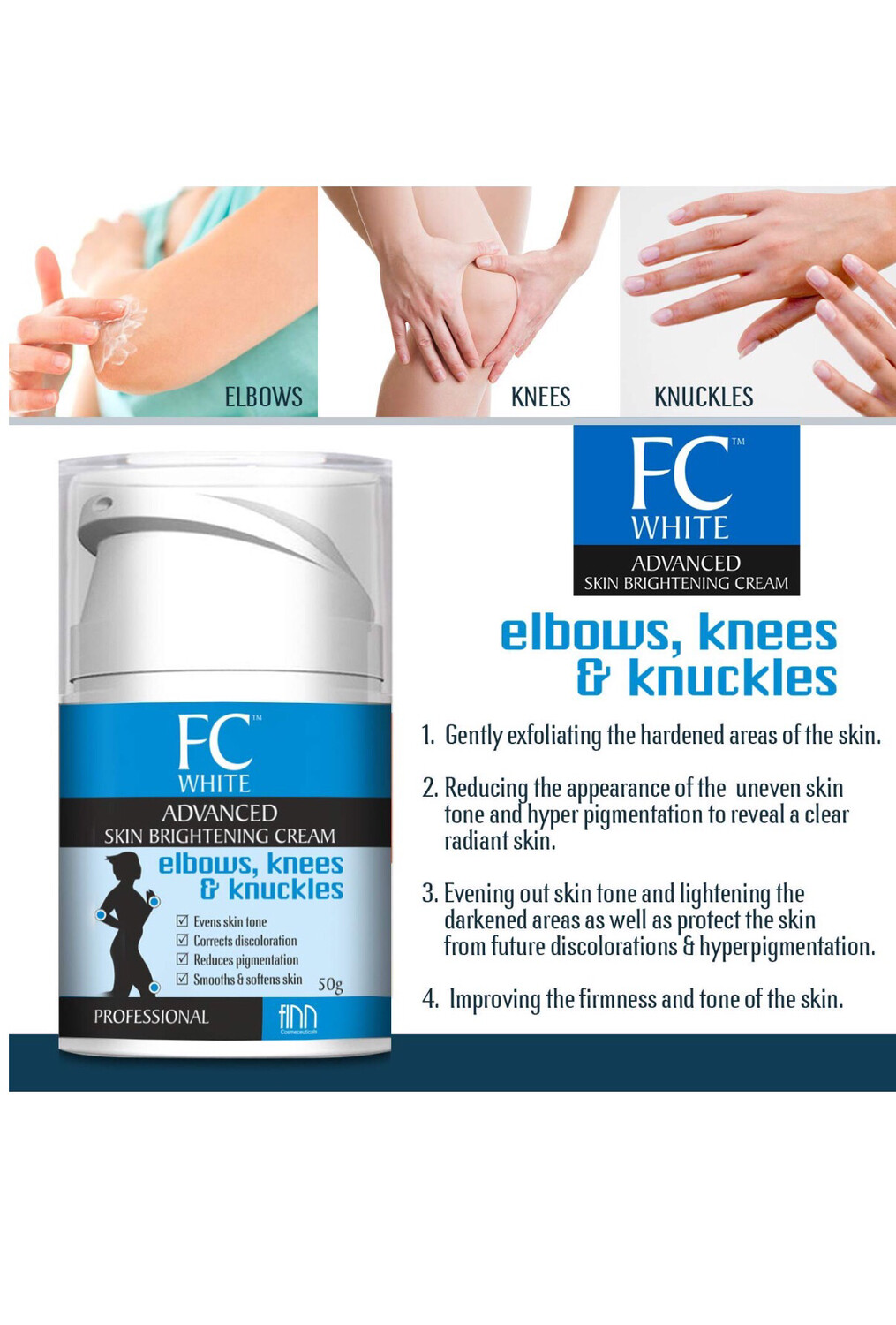 Fc Advance Elbow, Knee And Knuckle Whitening Cream