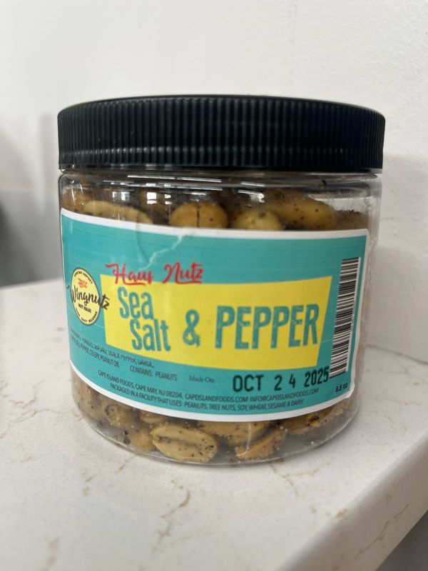 Cape May Peanut Butter Co Salt & Pepper Peanuts 8.5 Oz Cape May Peanut Butter Co Salt & Pepper Peanuts 8.5 Oz