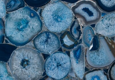 Natural blue agate semi-precious stone table top slabs