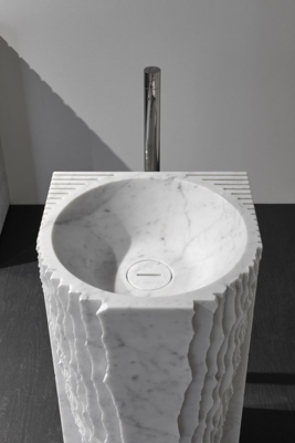 Carrara white marble hot sale washing basin for sale